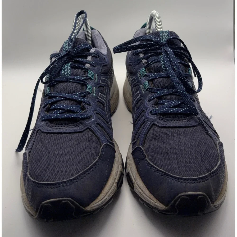 Asics Gel-Venture 7 Trail Running Shoes Womens 6.5 Wide Navy Blue Good 1012A477